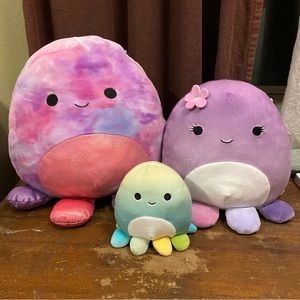 Squishmallow Octopus bundle Adelaide, Violet, Oldin - 12 inch 8 in 5 in purple